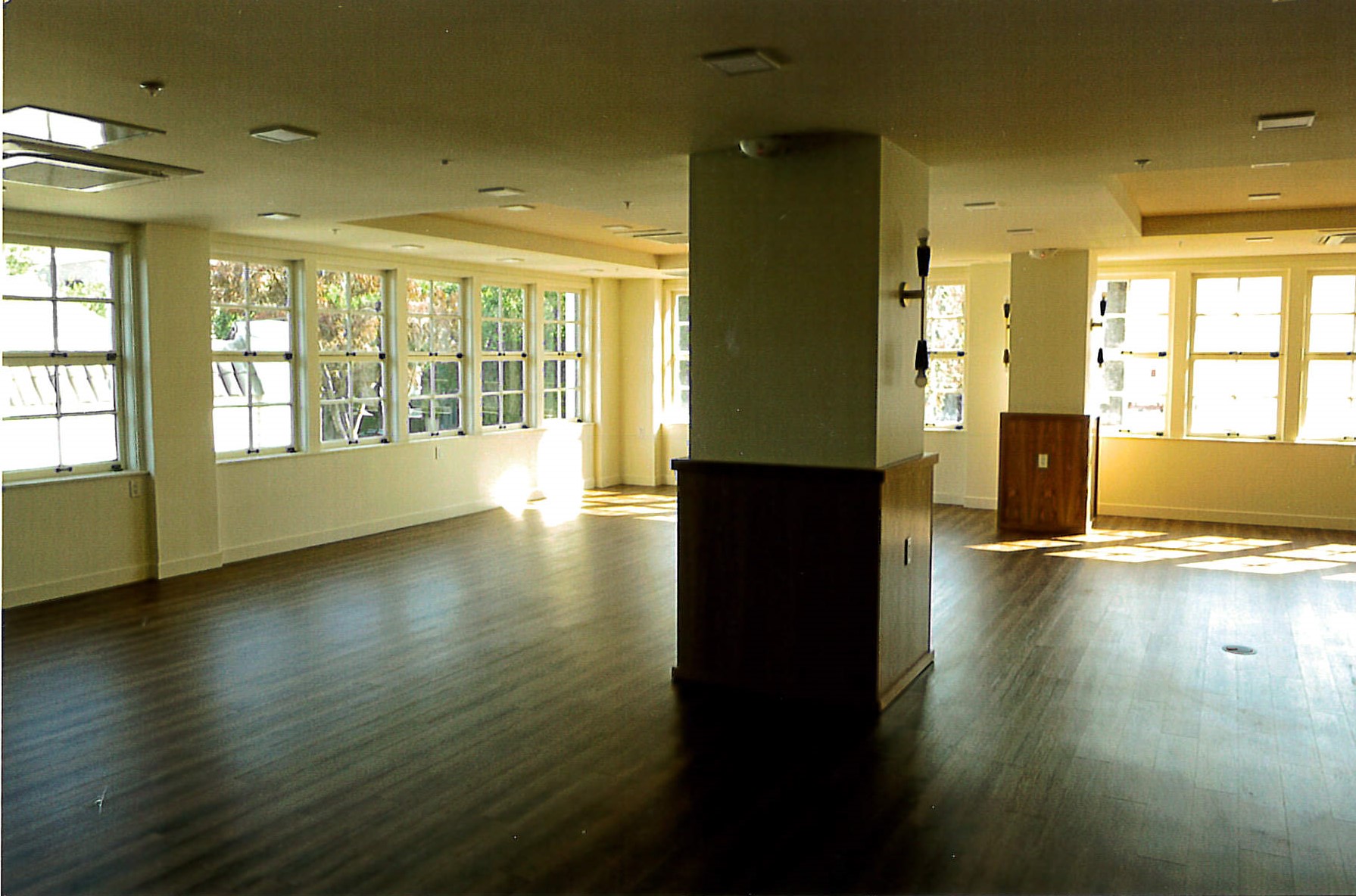 Corner view of restored mezzanine multipurpose room 